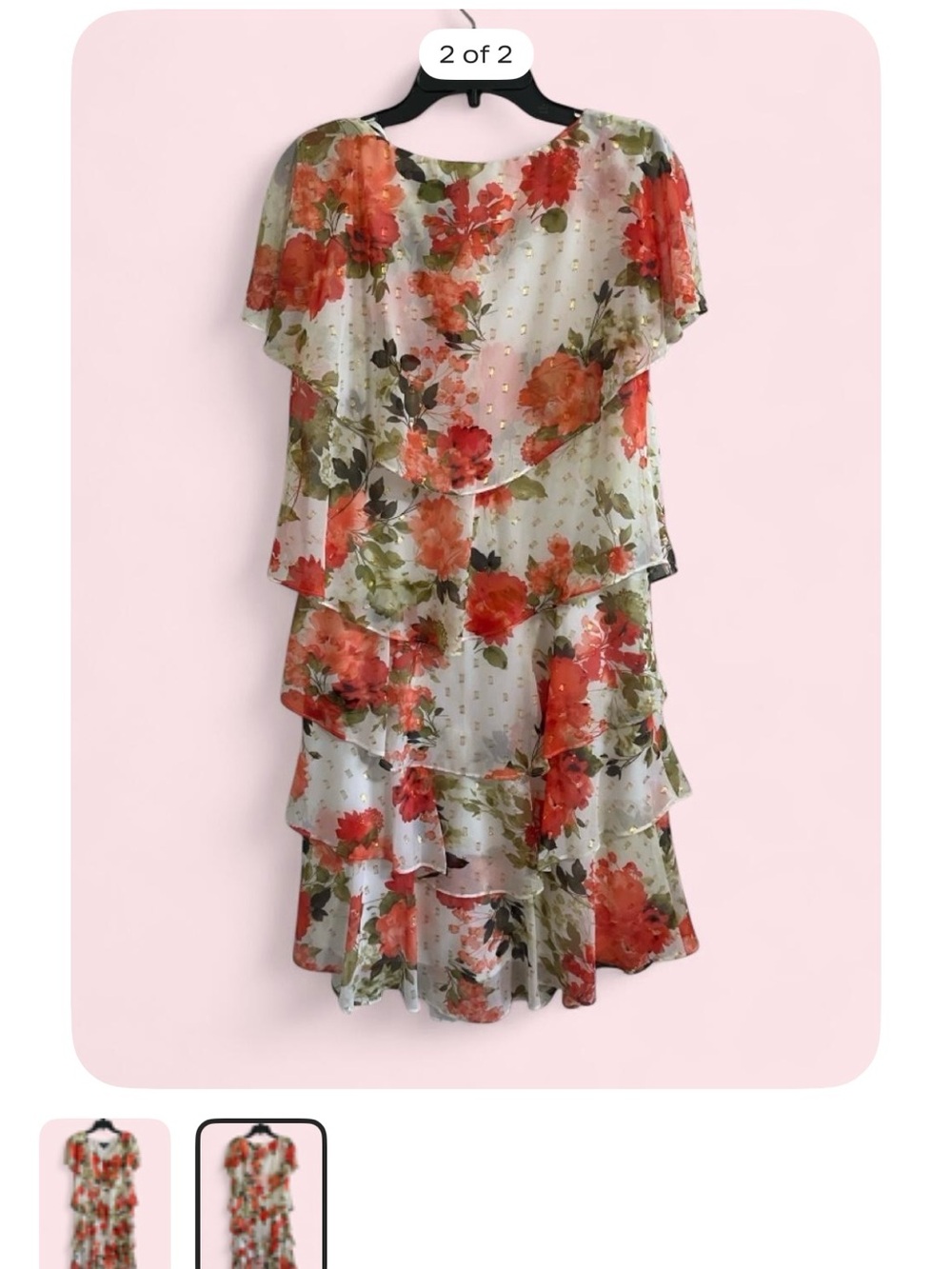 Ignite White Floral Tiered Ruffle Dress never worn